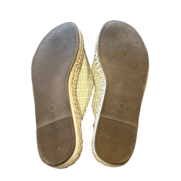 UNIVERSAL THREAD tan woven flat espadrille slide slip ons size 10 - Picture 7 of 8